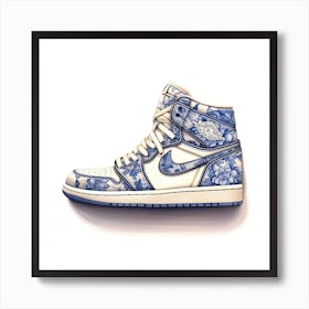 Air Jordan Delft Tile Illustration 2 Art Print