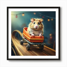 Hamster On A Roller Coaster Art Print