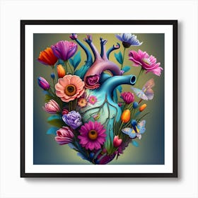 Heart Of Flowers 2 Art Print