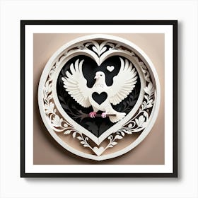 Dove In A Heart Art Print