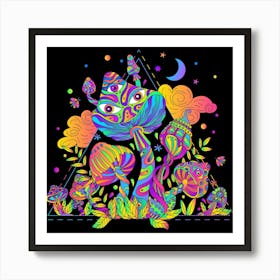 Psychedelic Mushrooms Art Print