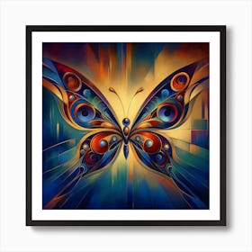 Modern Art Vibrant Colourful Butterfly Art Print