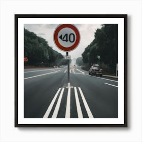 Speed Limit Sign 1 Art Print