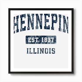 Hennepin Illinois Il Vintage Athletic Sports Design Art Print