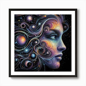 A mystical female face 2 Art Print