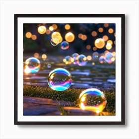 Bubbles In The Grass Art Print