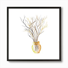 Bare Branches In A Vase Art Print