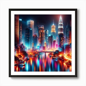 Vibrant City Nights - Wall Print Art Art Print