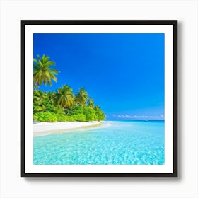 Relax Ocean Plant Idylli Holiday Coastline Beautiful Calm Shore Blue Paradise Sunlight N (22) Art Print