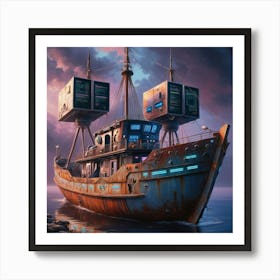 Ship On The Sea Art Print