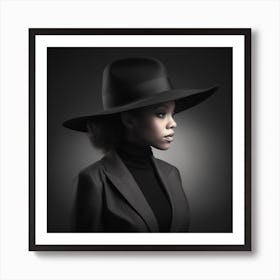 Black Woman In Hat Art Print