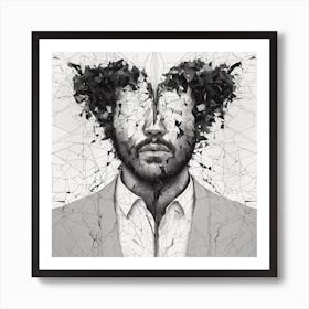 Man With A Broken Head Art Print