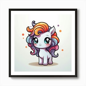 Unicorn With Rainbow Mane 18 Art Print