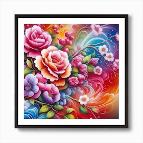 Russian Flower Painting Art Print