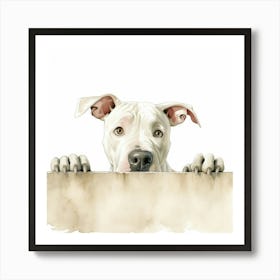 Dog Peeking Over A Wall 3 Art Print