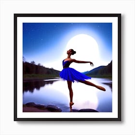 Ballerina In The Moonlight 2 Art Print