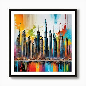 Dubai Skyline Canvas Print Art Print