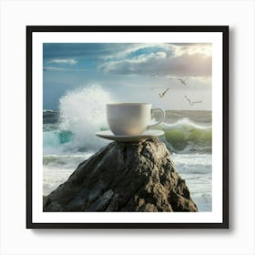 Coffee Cup On Rock 5 Art Print