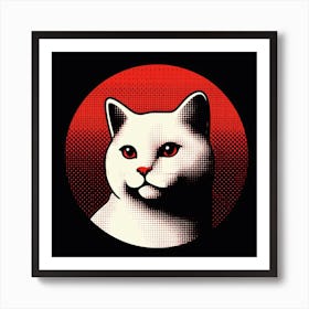 Cat In A Red Circle Art Print