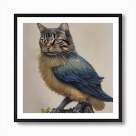 A cat and bird hybrid Art Print