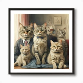 Family Of Cats 3 Art Print