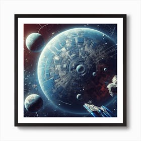 Spaceships In Space 1 Art Print