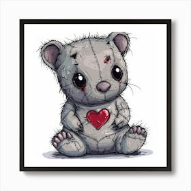 Patchwork Cartoon Baby Wombat 5 Art Print