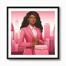 Pink Business Woman 2 Art Print