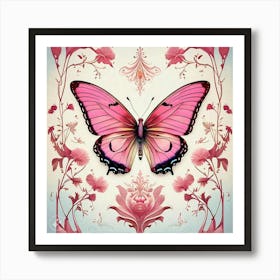 Pink Butterfly Art Print