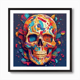 Colorful Skull 3 Art Print