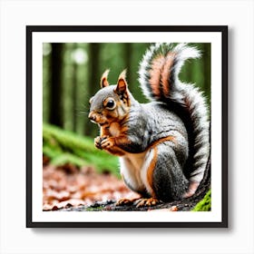 Squirrel In The Forest 8 Art Print