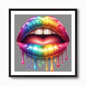 Rainbow Lips 2 Art Print