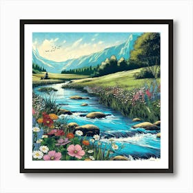 Serene And Peaceful Meadow 4 Art Print