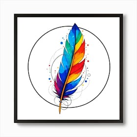 Feather In A Circle 1 Art Print