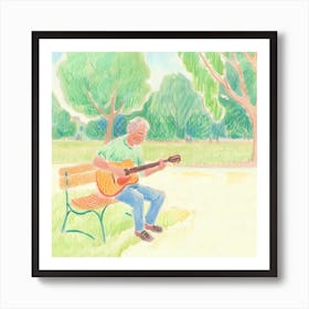 Man Playing Guitar Art Print