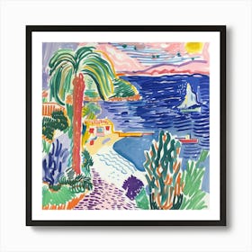 Seaside Painting Matisse Style 1 Art Print