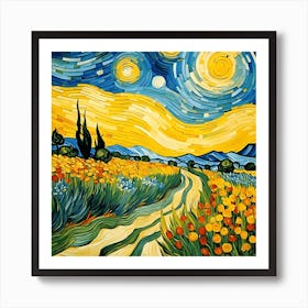 Starry Night themed art Art Print