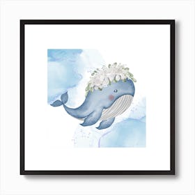 Floral Whale Art Print