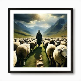 Shepherd Of Sheep Art Print