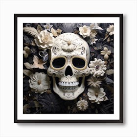 Day Of The Dead Skull 2 Art Print