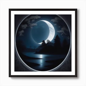 Moonlight Over Water Art Print