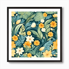 Floral Seamless Pattern, 1325 Art Print