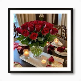 Valentine'S Day Table Setting 2 Art Print