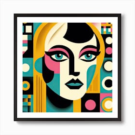 Mid Century Abstract Style Woman Art Print