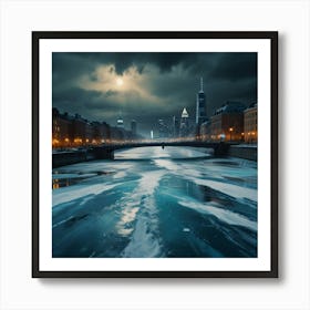 Russian City At Night Art Print