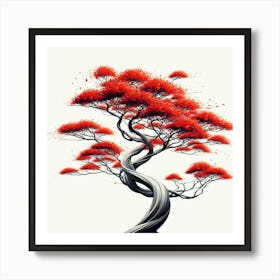 Abstract modernist Erythrina tree 2 Art Print