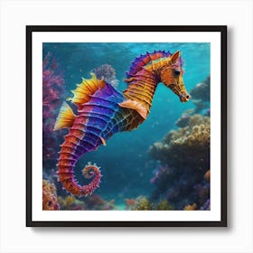 Sea Horse in the Ocean Art Print