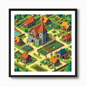 8-bit medieval village 2 Affiche