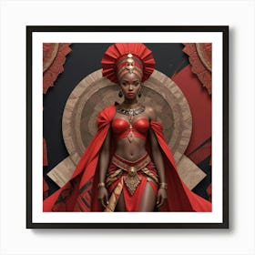 Pikaso Texttoimage Comic Style Beautiful Africanpowerful Queen Warrio (3) Art Print