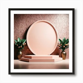 Pink Frame On A Wall Art Print